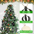 Arosche Christmas Candyland Tree Decorations 24Pcs Wooden Black Ornaments by Deal US