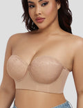 FallSweet Lace Strapless Underwire Bustier Bra Floral White Size 42D by Deal US