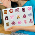 JRAOCCY 62Pcs Alpha PHI Cartoon Vinyl Waterproof Stickers Pack Gold by Deal US