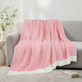 MACEVIA Valentines Day Knit Throw Blanket Heather Pink 50x60 by Deal US