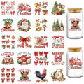AFRITEE Christmas UV DTF Cup Wraps 20 Sheets 16oz Red Farmhouse Cow Elk by Deal US