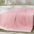 MACEVIA Valentines Day Knit Throw Blanket Heather Pink 50x60 by Deal US