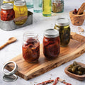 Paksh Novelty Mason Jars 16oz Regular Mouth Glass Canning 5 Pack Clear Silver by Deal US