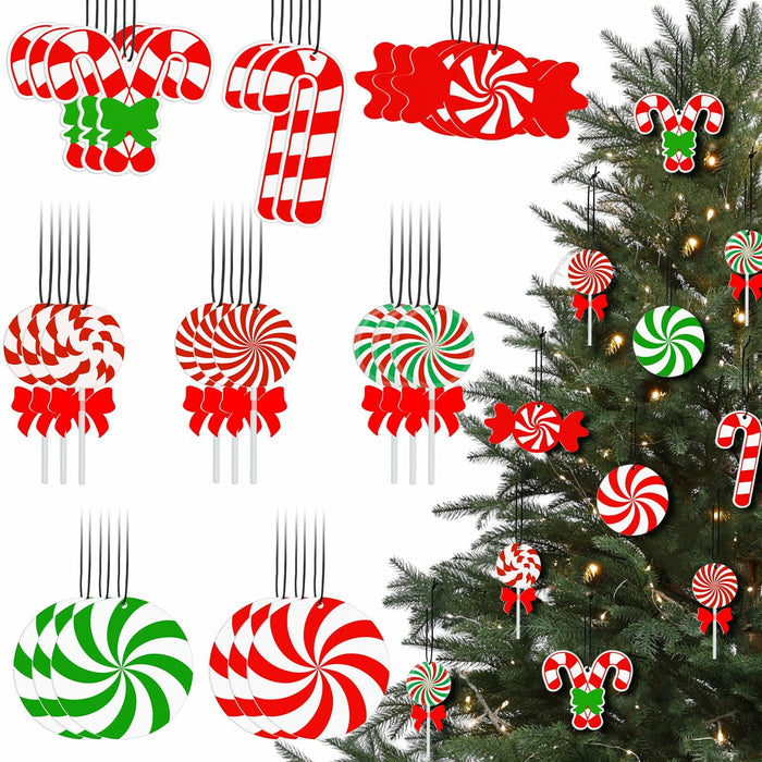 Soaoo Christmas Air Freshener Ornaments Peppermint Scent 24 Pcs Red Green White by Deal US