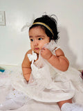 Renotemy Girl Flower Dress White Sleeveless Tutu Sundress Size 3-4T by Deal US