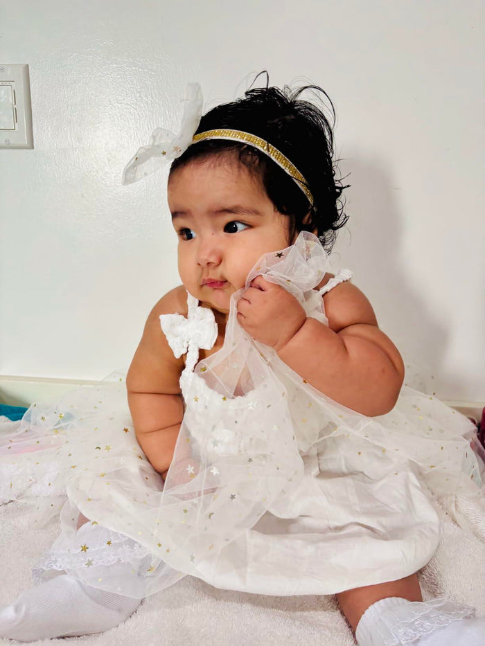 Renotemy Girl Flower Dress White Sleeveless Tutu Sundress Size 3-4T by Deal US