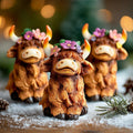 NEROSUN Highland Cow Figurines Set of 3 Brown Resin Scottish Decor by Deal US