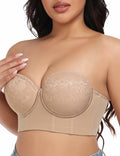FallSweet Lace Strapless Underwire Bustier Bra Floral White Size 42D by Deal US