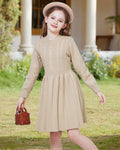 WULFUL Girls Sweater Dress Long Sleeve Button Pleated Knit Light Blue Size 7-8Y by Deal US