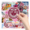 JRAOCCY 62Pcs Alpha PHI Cartoon Vinyl Waterproof Stickers Pack Gold by Deal US