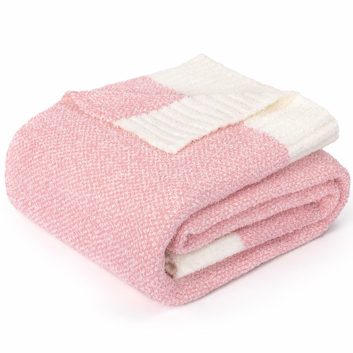 MACEVIA Valentines Day Knit Throw Blanket Heather Pink 50x60 by Deal US