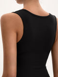MOSSROZZ Crop Tank Top Black Ribbed Athletic Slim Fit Wide Strap Size XS by Deal US