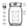 Paksh Novelty Mason Jars 16oz Regular Mouth Glass Canning 5 Pack Clear Silver by Deal US