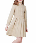 WULFUL Girls Sweater Dress Long Sleeve Button Pleated Knit Light Blue Size 7-8Y by Deal US