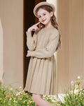 WULFUL Girls Sweater Dress Long Sleeve Button Pleated Knit Light Blue Size 7-8Y by Deal US
