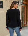BMJL Womens Asymmetrical Neck Long Sleeve Blouse Beige Size XL by Deal US