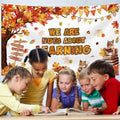 MEHOFOND Fall in Love with Learning Backdrop Autumn Pumpkin Maple 6x3.6ft Orange by Deal US
