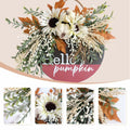 idyllic Hello Pumpkin Wreath Sign Front Door Decor Wood 16" Cream by Deal US