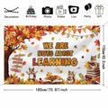 MEHOFOND Fall in Love with Learning Backdrop Autumn Pumpkin Maple 6x3.6ft Orange by Deal US