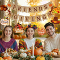 Friendsgiving Party Decorations Banner Hanging Swirls Turkey Pumpkin Maple by Deal US