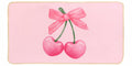ETYZE Pink Welcome Mat Indoor Front Door Cherry Bow 30x16 Inch Polyester by Deal US