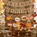 Friendsgiving Party Decorations Banner Hanging Swirls Turkey Pumpkin Maple by Deal US