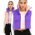 Xeoxarel Women's Puffer Vest Sleeveless Warm Outerwear Purple Pink Size XL by Deal US