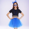 Rthjsfj Tulle Tutu Skirt Pink with Bow Headband Beads Necklace Sunglasses by Deal US