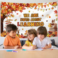 MEHOFOND Fall in Love with Learning Backdrop Autumn Pumpkin Maple 6x3.6ft Orange by Deal US