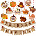 Friendsgiving Party Decorations Banner Hanging Swirls Turkey Pumpkin Maple by Deal US