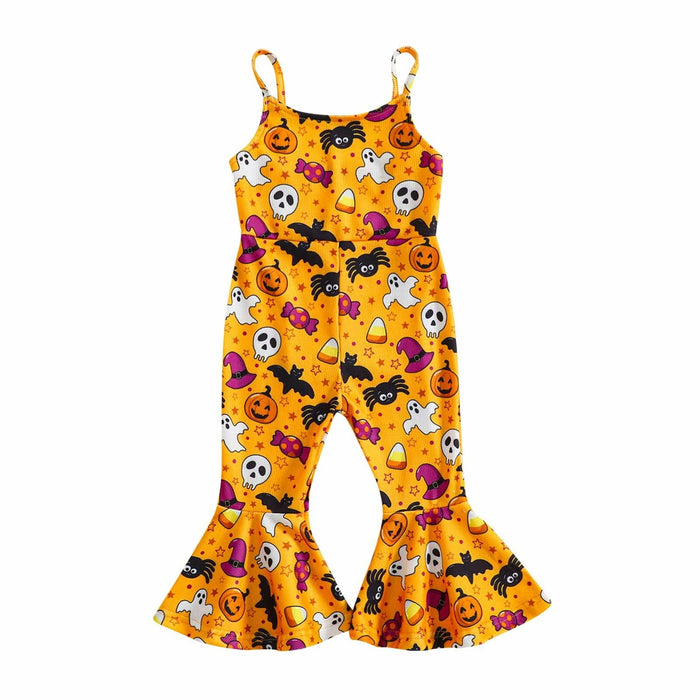 Guodeunh Toddler Girls Halloween Pumpkin Spider Romper Orange Size 4-5T by Deal US