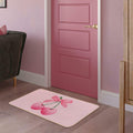 ETYZE Pink Welcome Mat Indoor Front Door Cherry Bow 30x16 Inch Polyester by Deal US