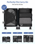 WANDF 7-Pc Compression Packing Cubes Travel Organizer Bags Set Khaki Size Large by Deal US
