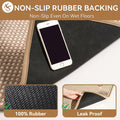 YDKGL Non Slip Bath Mat Braided Rubber Backing Brown 24x35 Polyester by Deal US