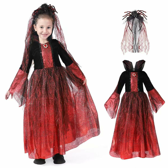 QPCOS Royal Vampire Costume Girls Deluxe Dress Black Size 10-12 by Deal US