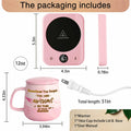 Waipfaru Coffee Mug Warmer & You Are Awesome Mug Set, 3 Temp Settings Black by Deal US