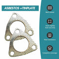 leechio Car Exhaust Gasket 2.48" 3 Hole Flange High Temp Silver 2PCS by Deal US