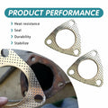 leechio Car Exhaust Gasket 2.48" 3 Hole Flange High Temp Silver 2PCS by Deal US