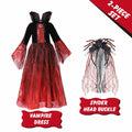 QPCOS Royal Vampire Costume Girls Deluxe Dress Black Size 10-12 by Deal US