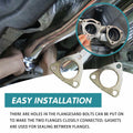 leechio Car Exhaust Gasket 2.48" 3 Hole Flange High Temp Silver 2PCS by Deal US