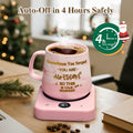 Waipfaru Coffee Mug Warmer & You Are Awesome Mug Set, 3 Temp Settings Black by Deal US