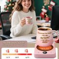 Waipfaru Coffee Mug Warmer & You Are Awesome Mug Set, 3 Temp Settings Black by Deal US