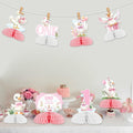 Jollyboom Goose Birthday Decorations 8pcs Pink 1st Birthday Table Decor by Deal US