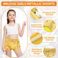 iMuchic Girls Metallic Dance Shorts Sparkly Hot Pants Gold Size Small by Deal US