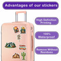 BIGZORO Desert Camping Stickers Camel Cactus Waterproof Vinyl Pack 50 by Deal US
