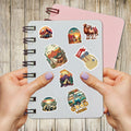 BIGZORO Desert Camping Stickers Camel Cactus Waterproof Vinyl Pack 50 by Deal US