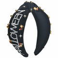 ABONDEVER Halloween Rhinestone Pumpkin Headband Black Orange Plaid by Deal US