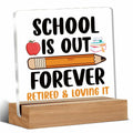 AKFVNSFK Teacher Retirement Gifts Desk Sign Plaque Multicolour Acrylic by Deal US