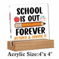 AKFVNSFK Teacher Retirement Gifts Desk Sign Plaque Multicolour Acrylic by Deal US