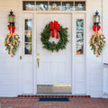 Super Holiday 2pcs Artificial Green Plant Christmas Wreath Velvet Bow by Deal US